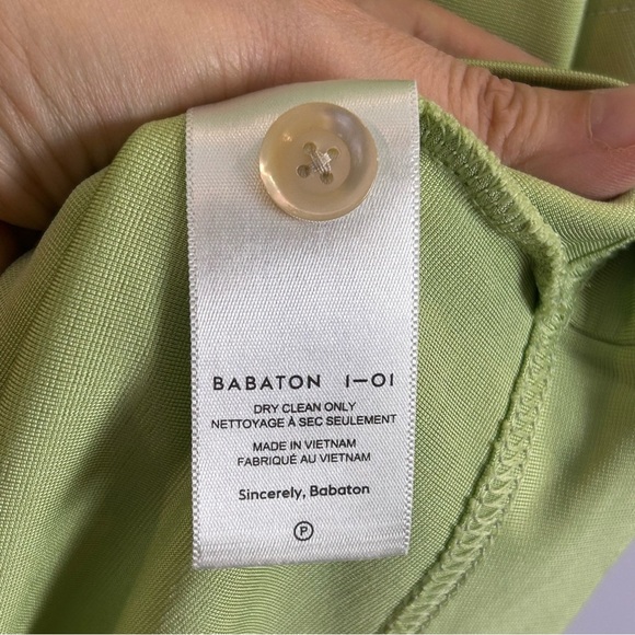 Babaton Oversized Light Green Bowling Style Shirt Size Small - Picture 10 of 12